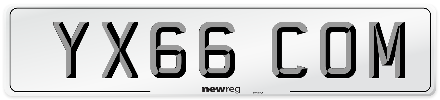 YX66 COM Number Plate from New Reg